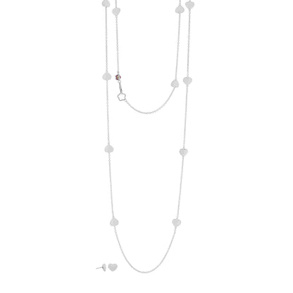 Lots of Love Necklace & Earring Set by Lauren G Adams, silver-tone heart chain jewelry on Tampa Home & Garden Store