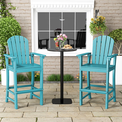 Set of 2 Counter Height Outdoor HDPE Bar Stool with Armrests and Footrest - Tampa Home & Garden Store