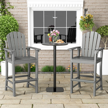 Set of 2 Counter Height Outdoor HDPE Bar Stool with Armrests and Footrest - Tampa Home & Garden Store