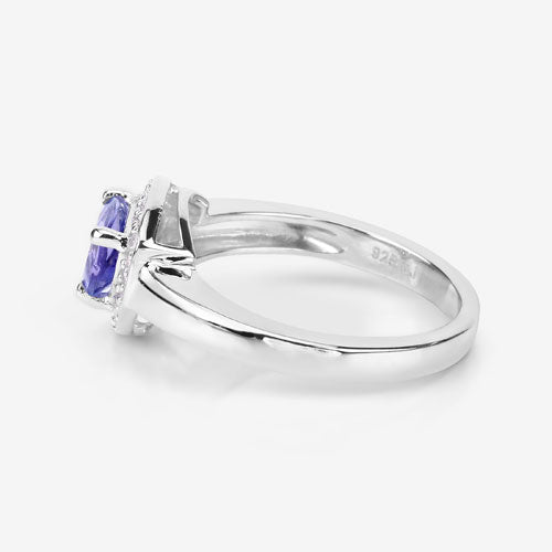 Ring: 0.87ct Tanzanite with White Topaz in a sterling silver .925 band on Tampa Home & Garden Store