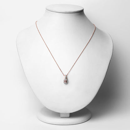 1.98ct Morganite and white topaz pendant necklace on rose-gold chain; 3-piece set on Tampa Home & Garden Store