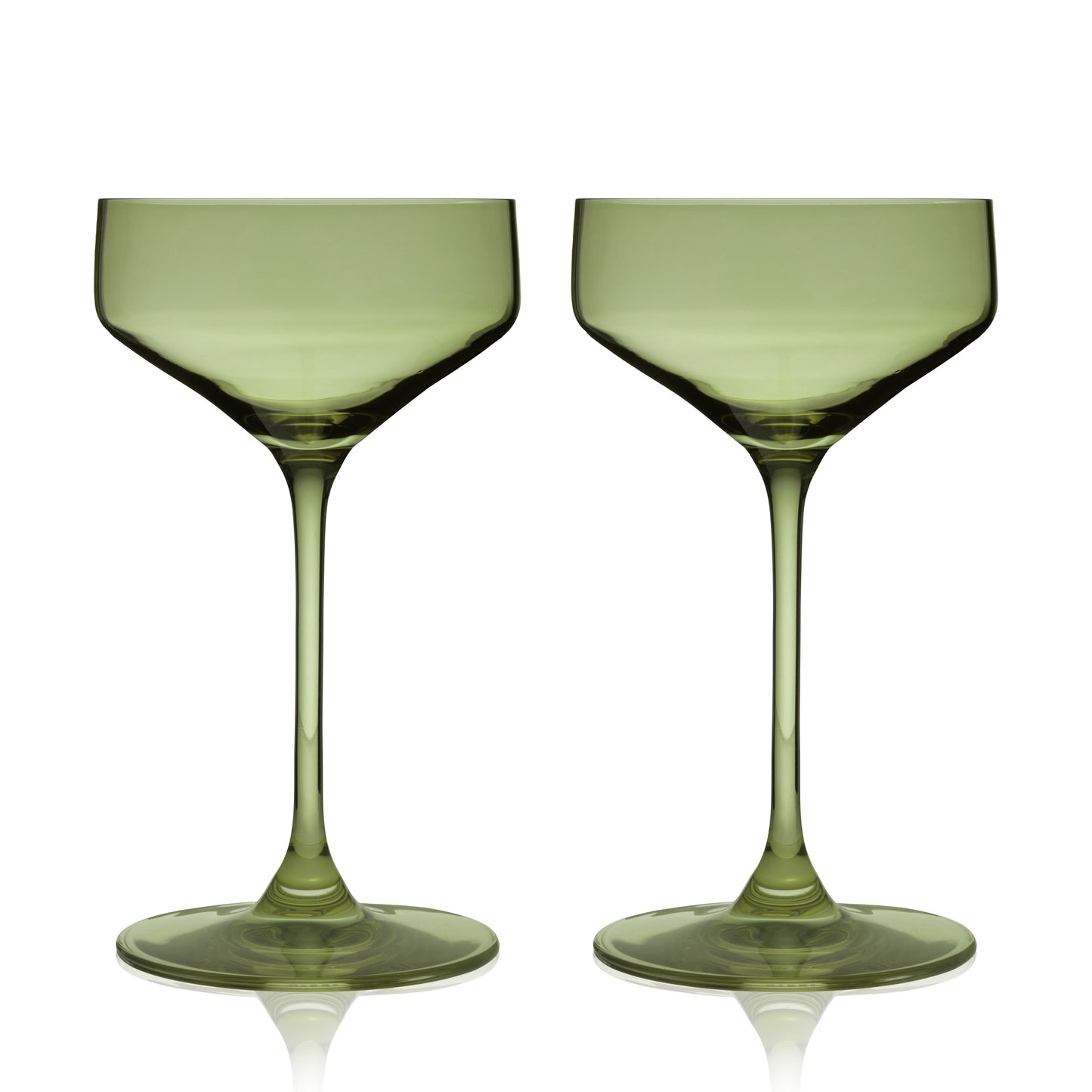 European Sage Crystal Coupe Glasses Set of Two