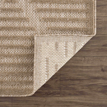 Anah Tan Outdoor Rug by Boutique Rugs; natural woven striped texture on Tampa Home & Garden Store