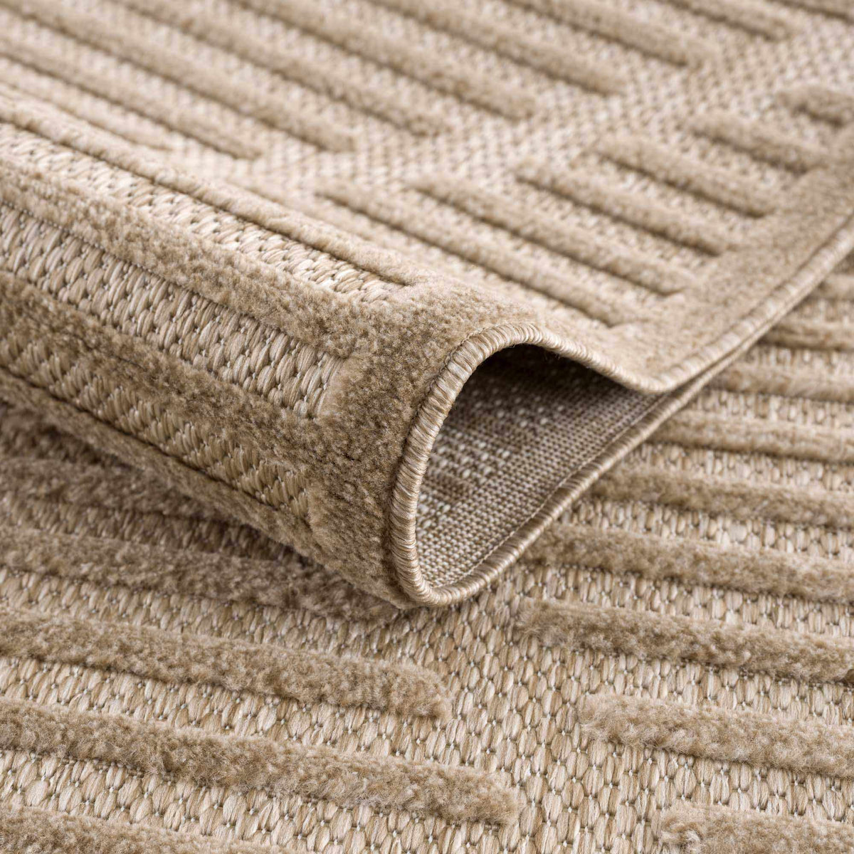 Anah Tan Outdoor Rug by Boutique Rugs, beige woven outdoor rug on Tampa Home & Garden Store