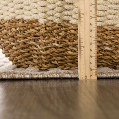 Anah Tan Outdoor Rug braided natural fibers in tan by Boutique Rugs, clearance on Tampa Home & Garden Store