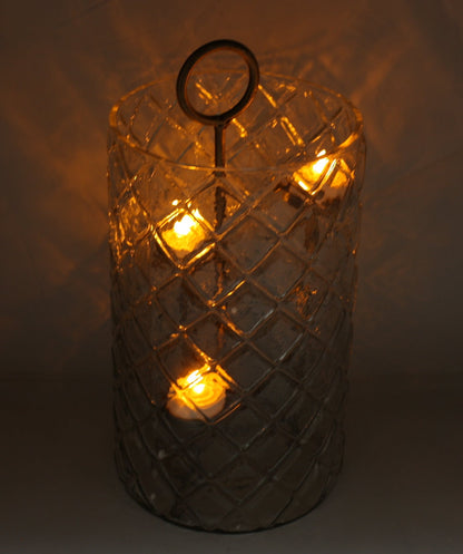 3 Level Glass Gold Candle Holder