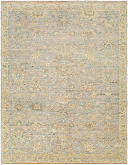 Cream Afia Area Rug by Boutique Rugs, pale blue and beige floral medallion pattern on Tampa Home & Garden Store