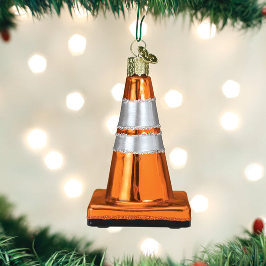 Glass Traffic Cone Ornament - Tampa Home & Garden Store