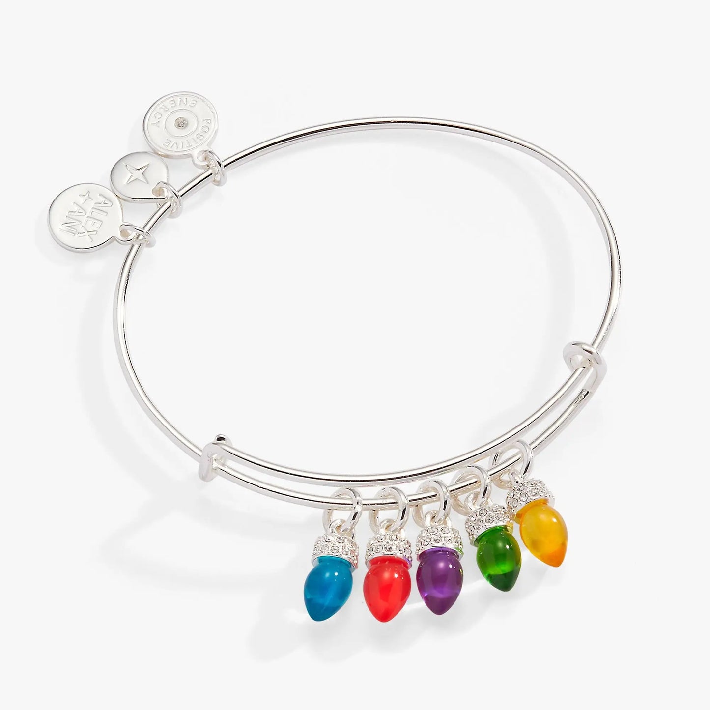 Christmas light bulb charm bracelet by ALEX AND ANI with multicolor beads on Tampa Home & Garden Store