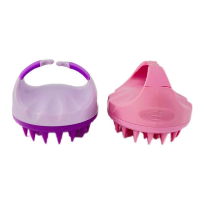 Shaketea Scalp Massager Shampoo Brush set, purple pink silicone bristles, 2 pieces on Tampa Home & Garden Store