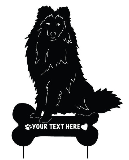 Shetland Sheepdog garden stake wall hanging silhouette in black by Rustica Ornamentals on Tampa Home & Garden Store