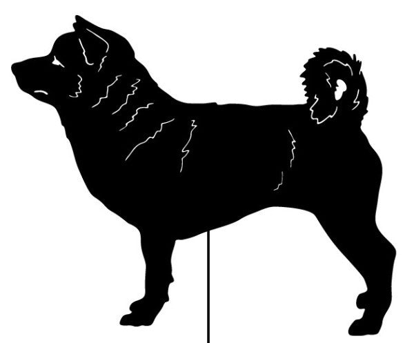 Shiba Inu garden stake silhouette in black by Rustica Ornamentals, lawn ornament on Tampa Home & Garden Store
