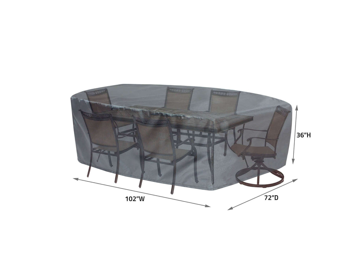 Shield Mercury outdoor dining cover for 584, fits medium oval/rectangle table and chairs on Tampa Home & Garden Store