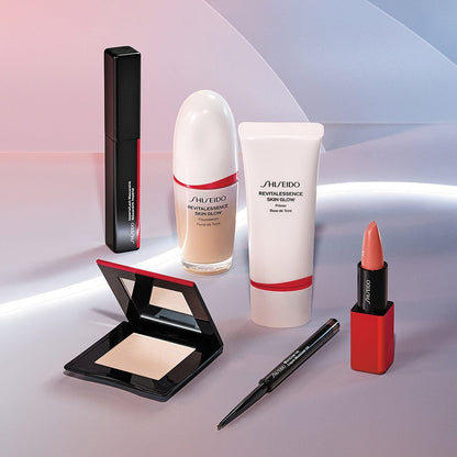 Shiseido Revitalessence Skin Glow Primer 30ml white tube with lipstick in a 6-piece makeup set on Tampa Home & Garden Store