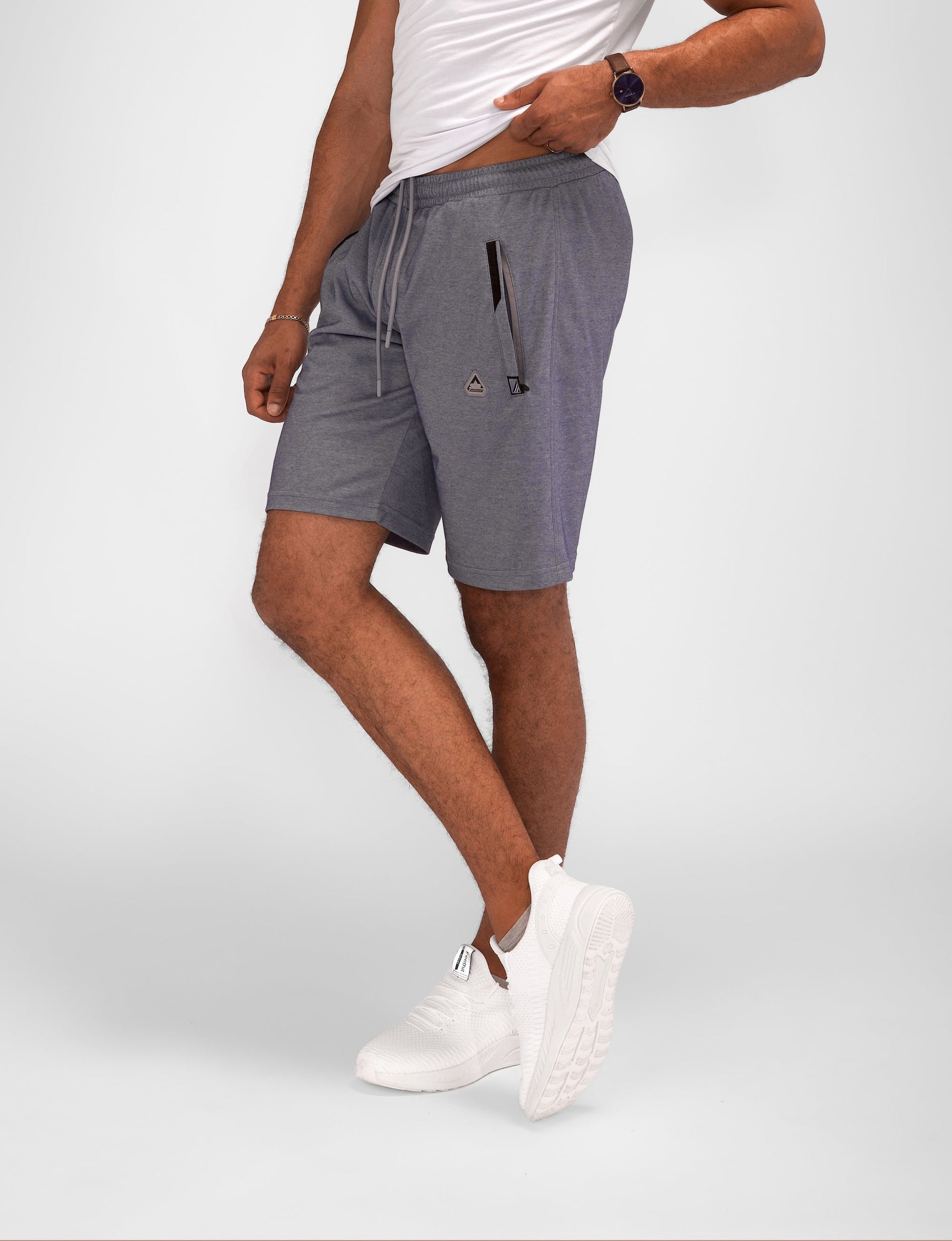 Urban Stride All-Day Wear Shorts SCR Sportswear gray zip pocket drawstring 11-inch inseam on Tampa Home & Garden Store