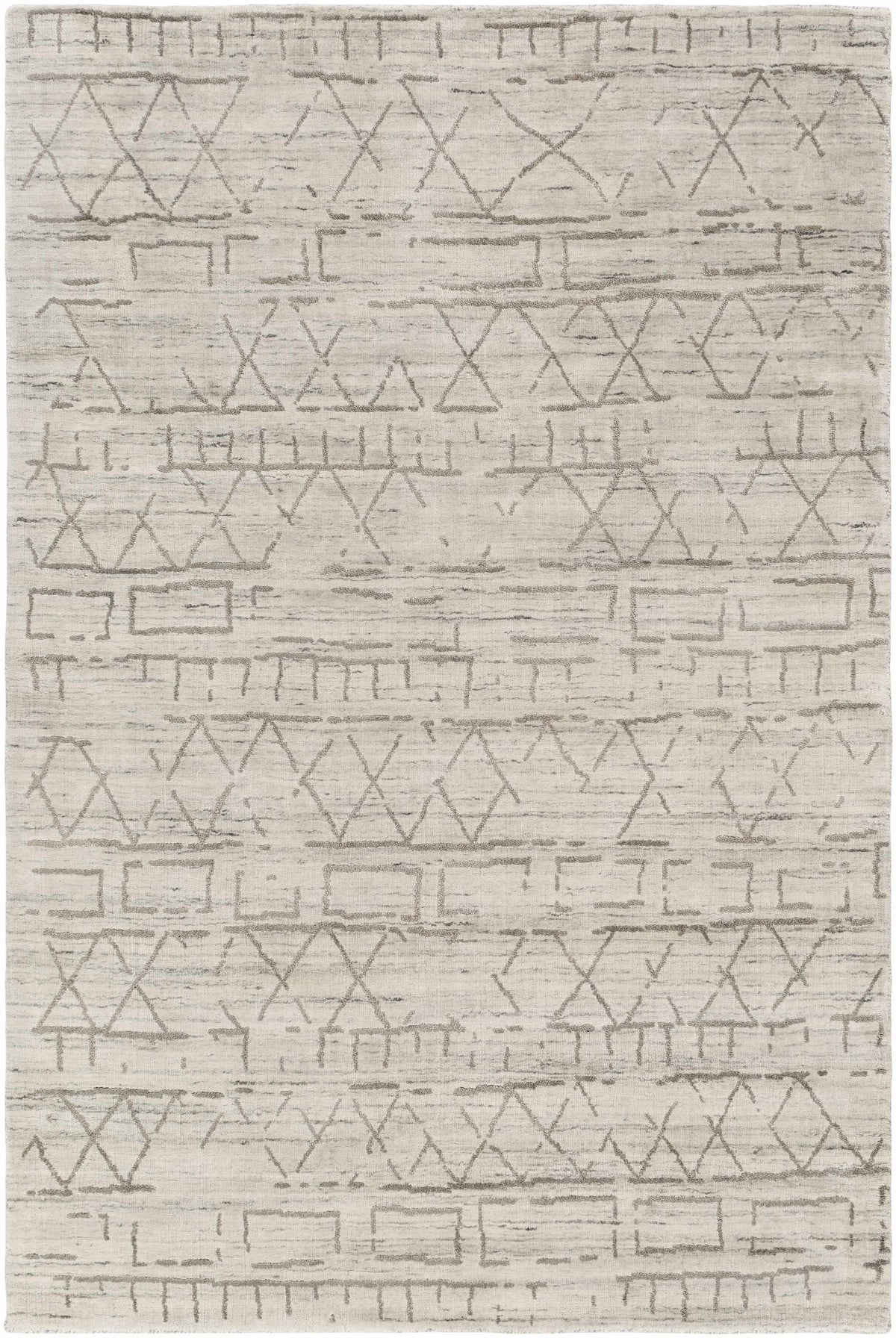 Shortland Premium Area Rug by Boutique Rugs in neutral beige-gray with geometric triangles on Tampa Home & Garden Store