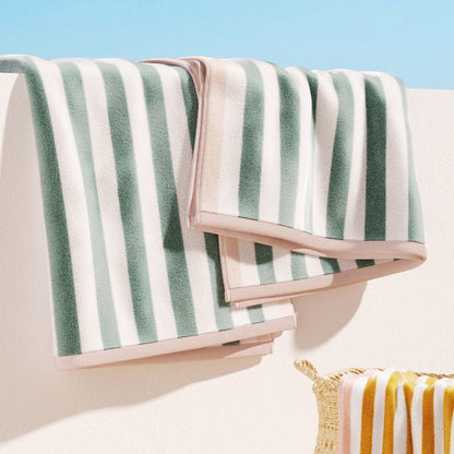 Cabana Cotton Beach Towel and Striped Border