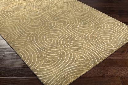 Sidney Area Carpet rug beige with cream swirl pattern by Boutique Rugs on dark wood floor on Tampa Home & Garden Store