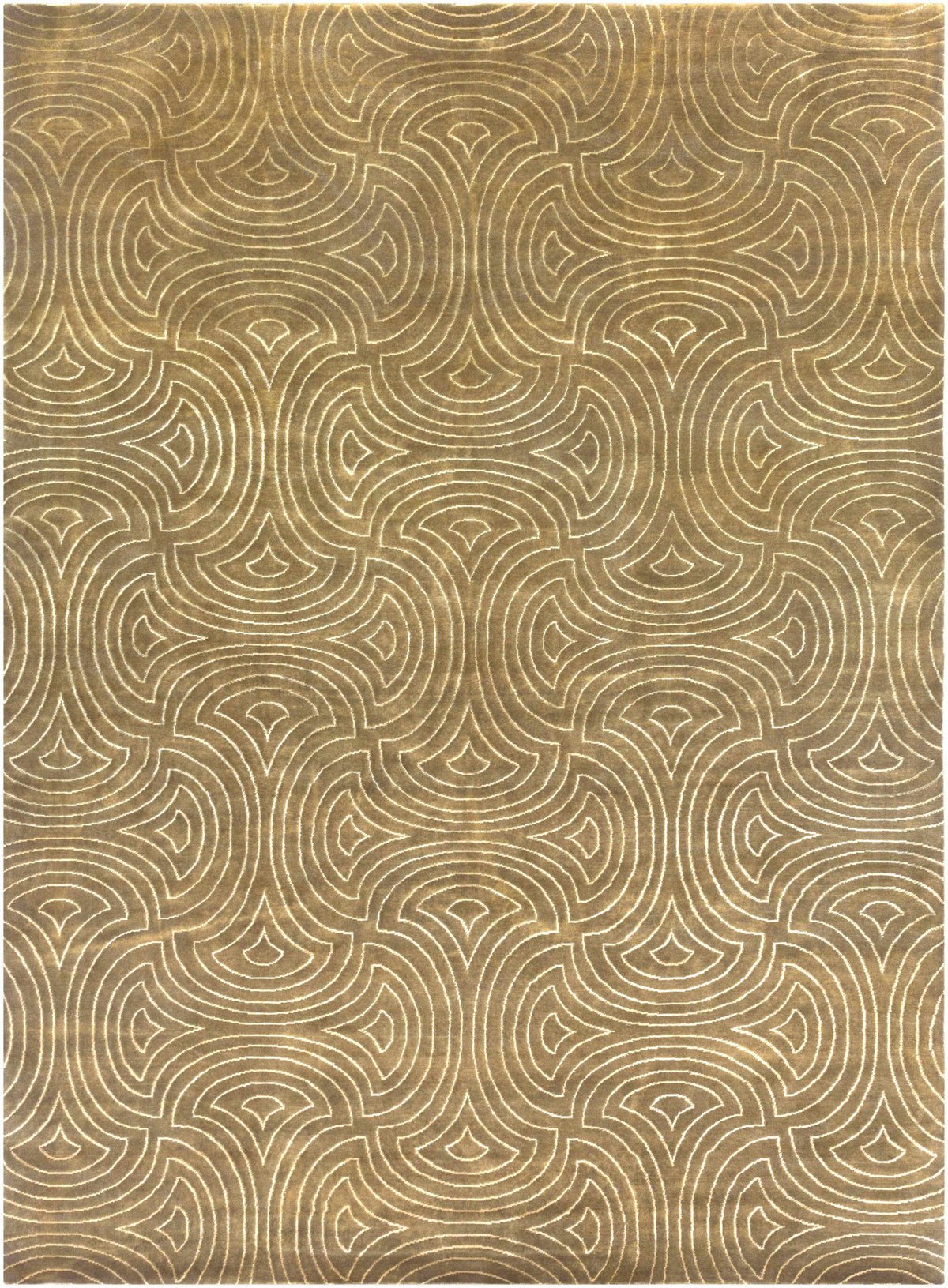 Sidney Area Carpet taupe rug with cream concentric arc motif on Tampa Home & Garden Store