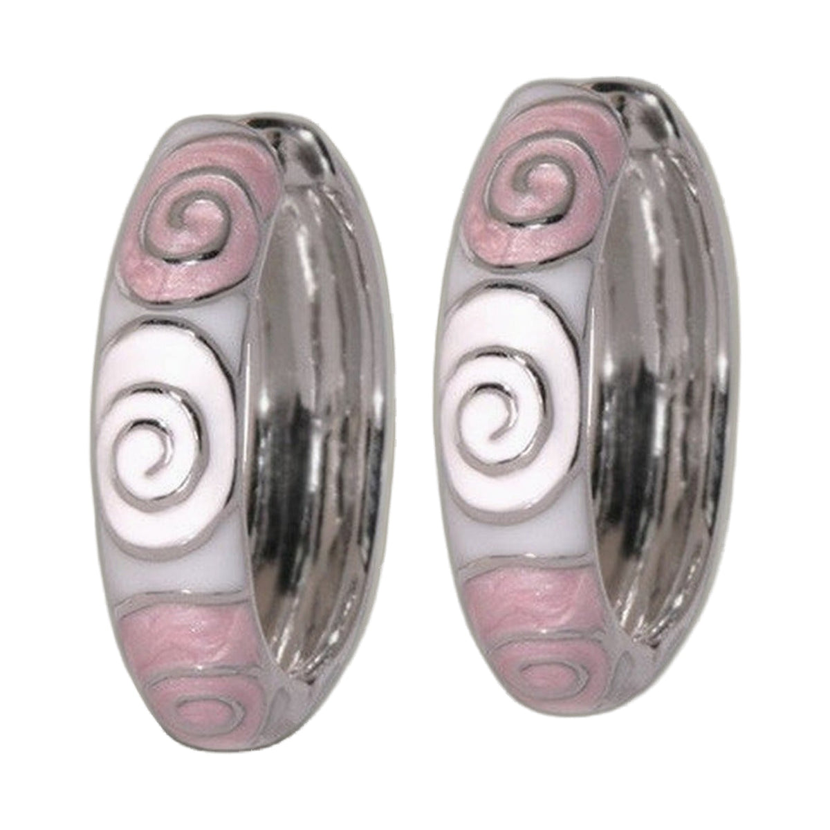 Swirl Enamel Hoops and Gold Plated Earrings