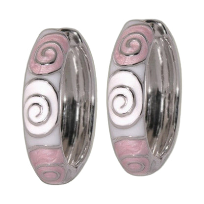 Swirl Enamel Hoops and Gold Plated Earrings