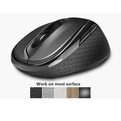 Stevvex silent wireless mouse with adjustable DPI, Bluetooth/2.4GHz, ergonomic black on Tampa Home & Garden Store