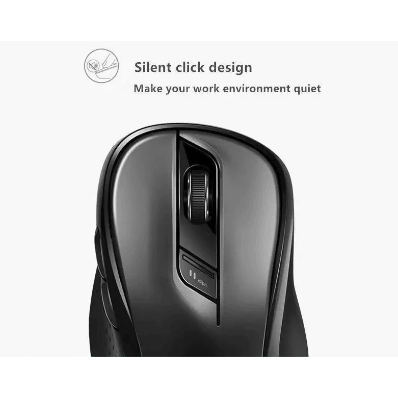 Silent laptop wireless mouse with adjustable DPI by Stevvex, black Bluetooth/2.4GHz on Tampa Home & Garden Store