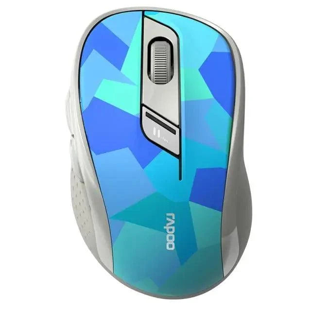 Stevvex silent laptop wireless mouse blue geometric top, adjustable DPI, Bluetooth 2.4GHz on Tampa Home & Garden Store