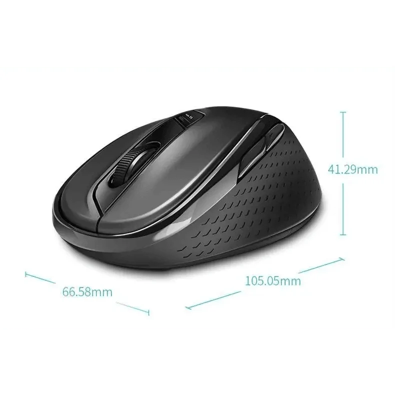 Stevvex silent wireless mouse, black ergonomic grip, Bluetooth 2.4GHz, 105.05×66.58×41.29 on Tampa Home & Garden Store