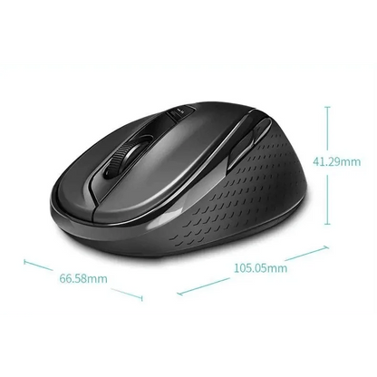 Stevvex silent wireless mouse, black ergonomic grip, Bluetooth 2.4GHz, 105.05×66.58×41.29 on Tampa Home & Garden Store