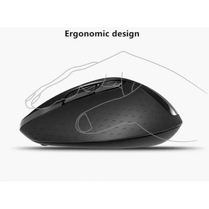 Stevvex silent wireless mouse with adjustable DPI, Bluetooth and 2.4GHz, ergonomic black design on Tampa Home & Garden Store