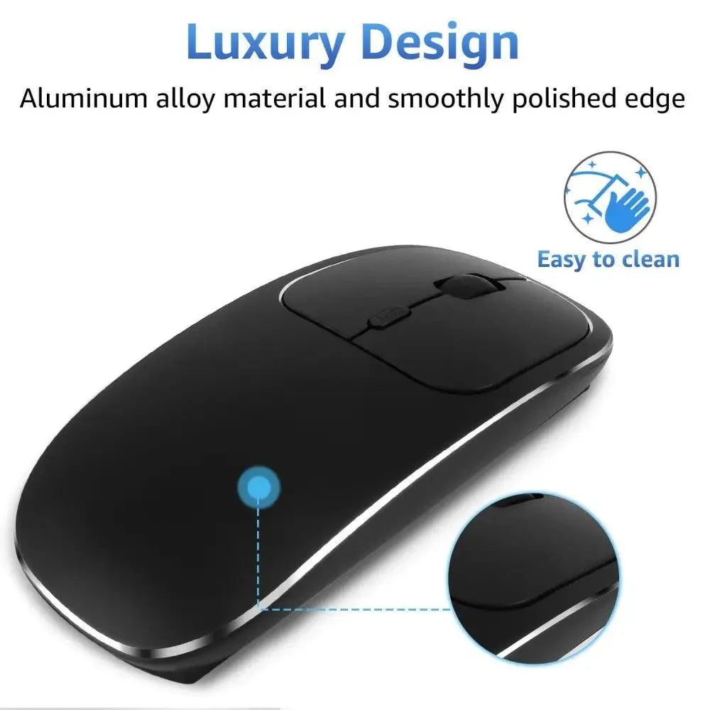 Stevvex black slim wireless mouse with blue DPI indicator for laptop on Tampa Home & Garden Store