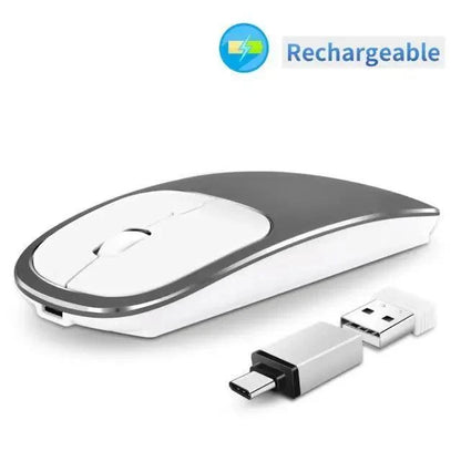 Stevvex Silent White Slim 2.4G wireless rechargeable USB mouse with USB receiver, 1600 DPI on Tampa Home & Garden Store