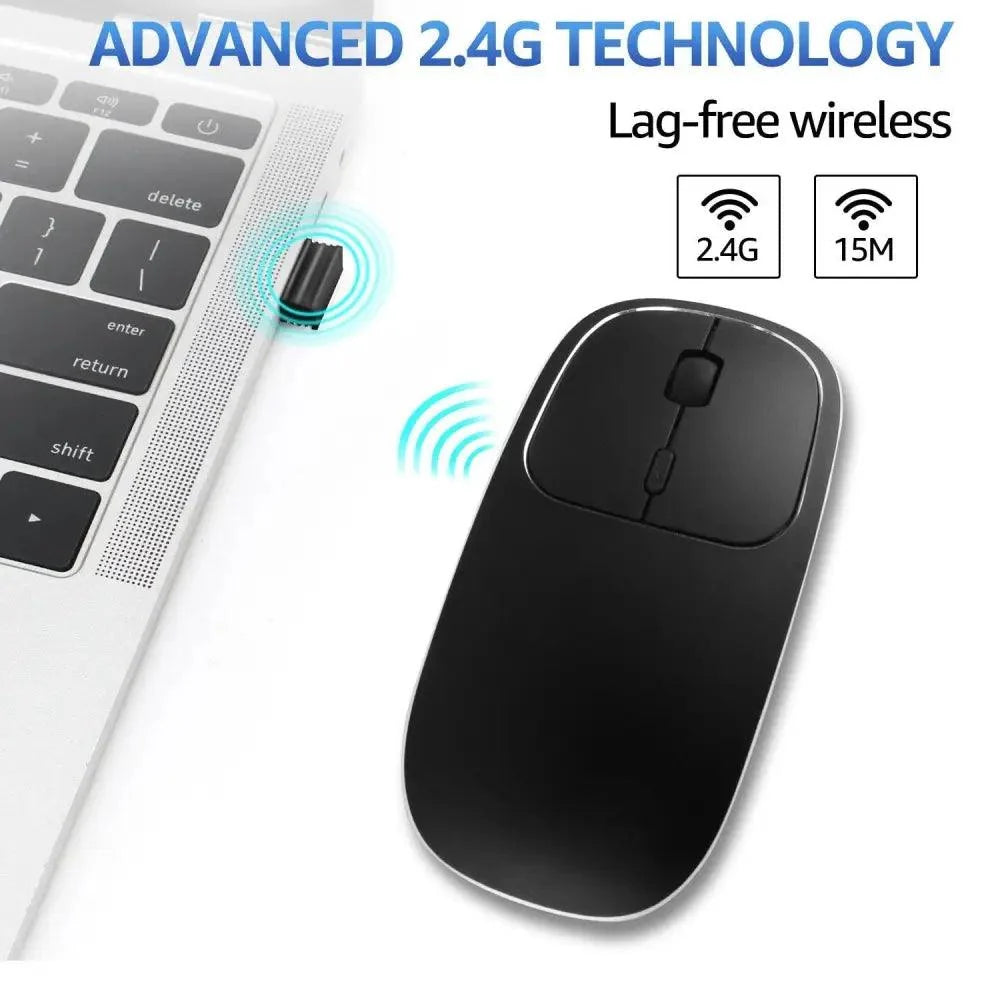 Stevvex wireless ergonomic mouse, ultra-thin black design with 2.4G receiver and 1600DPI on Tampa Home & Garden Store