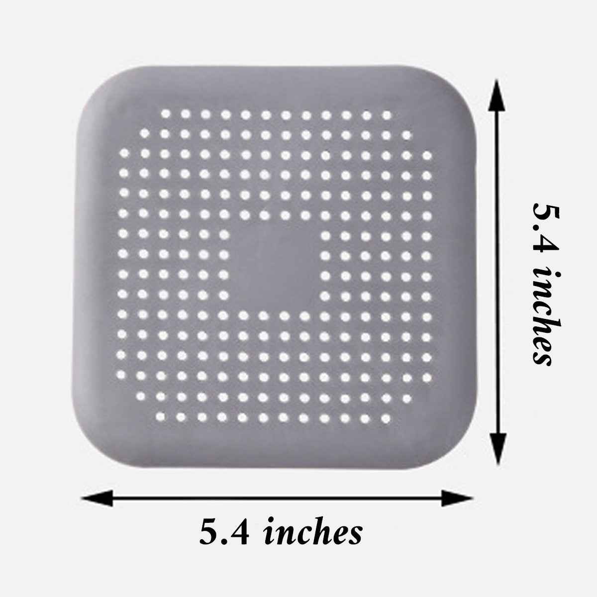 Silicone drain hair catcher square sink strainer with suction, gray, Shaketea, 5.4-inch on Tampa Home & Garden Store
