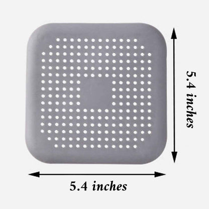 Silicone drain hair catcher square sink strainer with suction, gray, Shaketea, 5.4-inch on Tampa Home & Garden Store