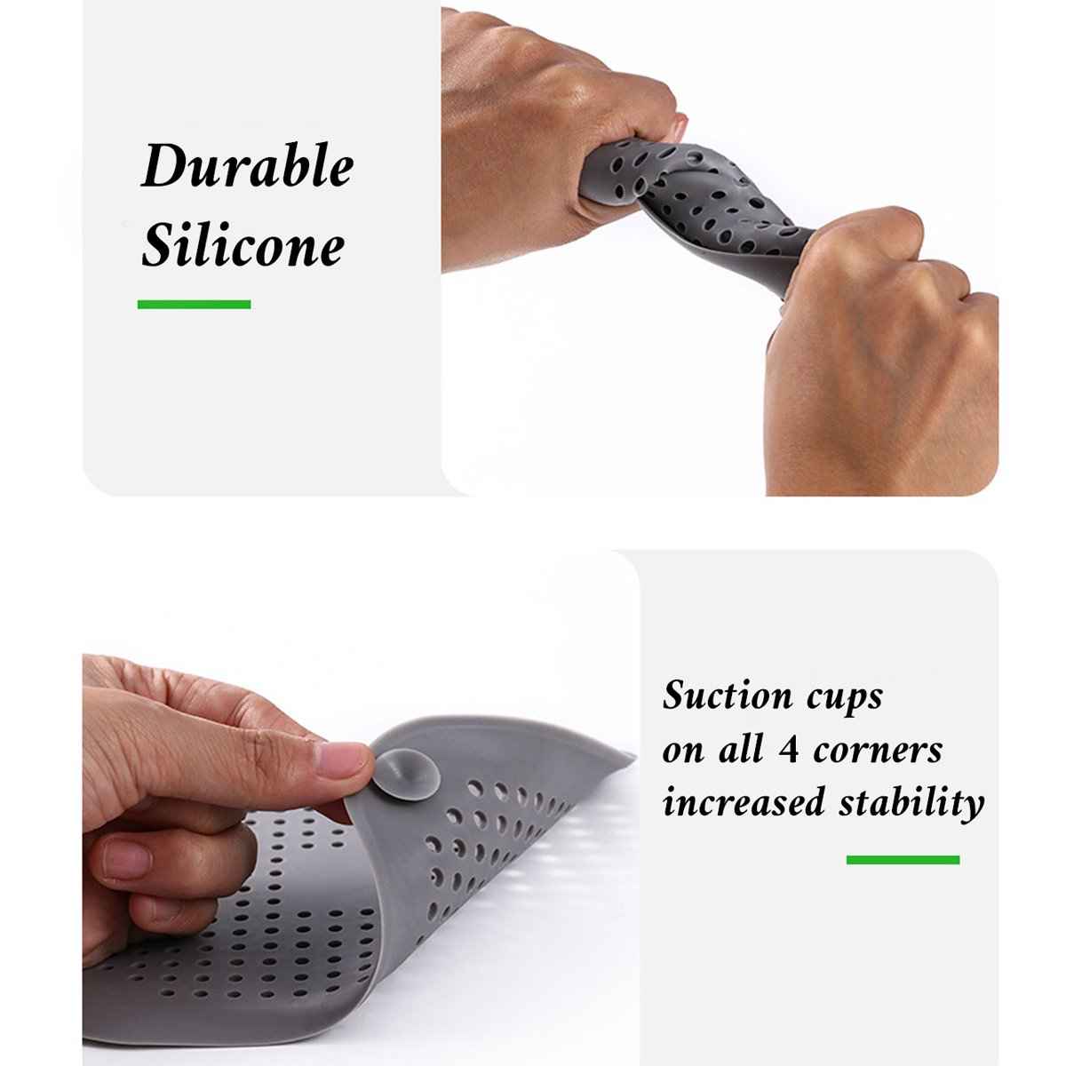 Silicone drain hair catcher square sink strainer by Shaketea with four corner suction cups on Tampa Home & Garden Store