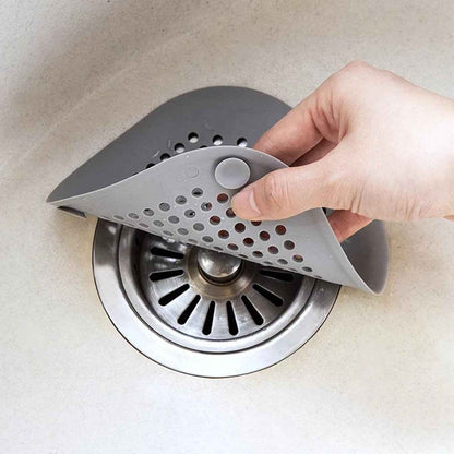 Shaketea silicone drain hair catcher square sink strainer gray with suction disc over drain on Tampa Home & Garden Store