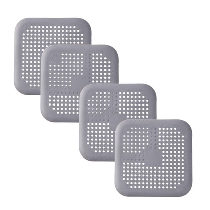 Shaketea silicone drain hair catcher square sink strainer gray with suction set of 5 on Tampa Home & Garden Store