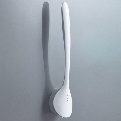 Silicone toilet brush by Stevvex with wall-mount stainless steel holder, white ST50DE02397QQP on Tampa Home & Garden Store