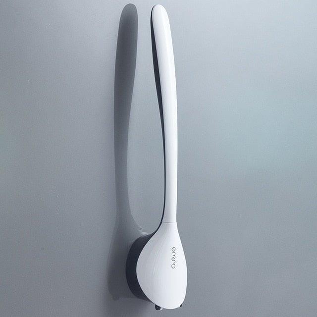 Silicone Toilet Brush and Stainless Steel Holder by Stevvex, wall-mounted white on Tampa Home & Garden Store