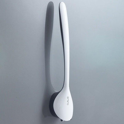 Silicone Toilet Brush and Stainless Steel Holder by Stevvex, wall-mounted white on Tampa Home & Garden Store