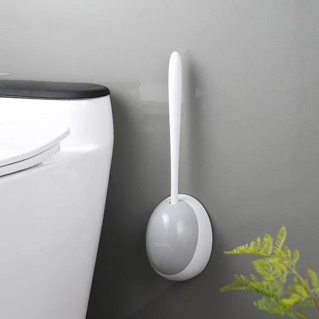 Silicone Toilet Brush With Wall Mounted Holder