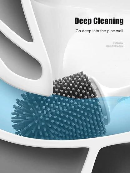 Silicone Toilet Brush With Wall Mounted Holder