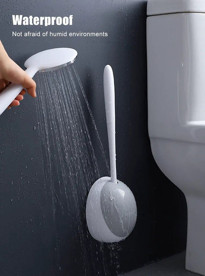 Silicone Toilet Brush With Wall Mounted Holder