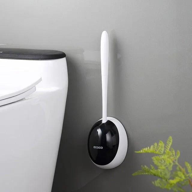 Silicone Toilet Brush With Wall Mounted Holder