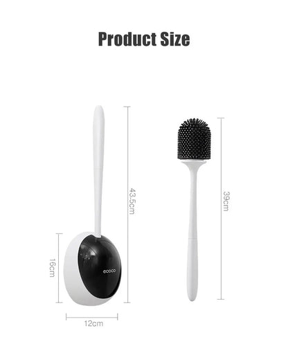 Silicone Toilet Brush With Wall Mounted Holder