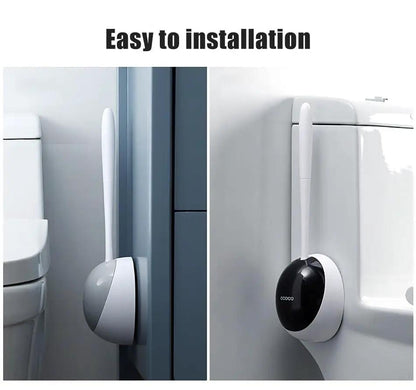 Silicone Toilet Brush With Wall Mounted Holder