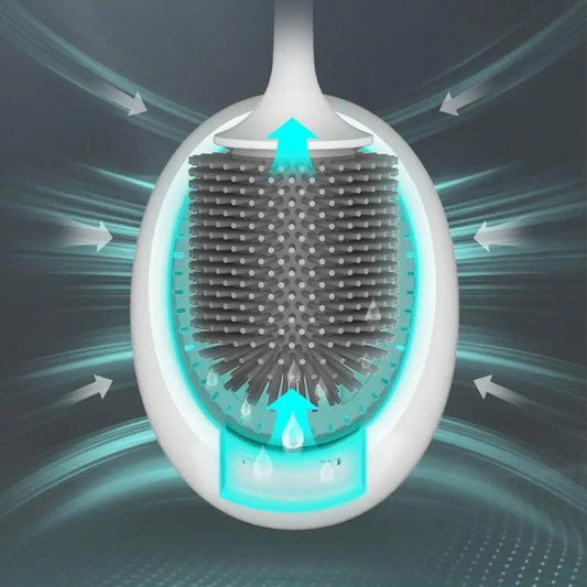 Stevvex silicone toilet brush with wall-mounted holder and soft bristles turquoise accents on Tampa Home & Garden Store