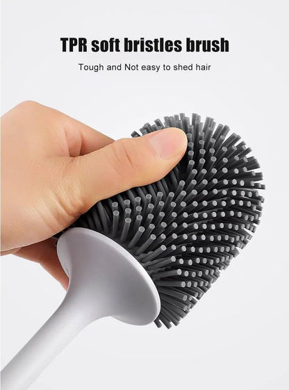 Silicone Toilet Brush With Wall Mounted Holder